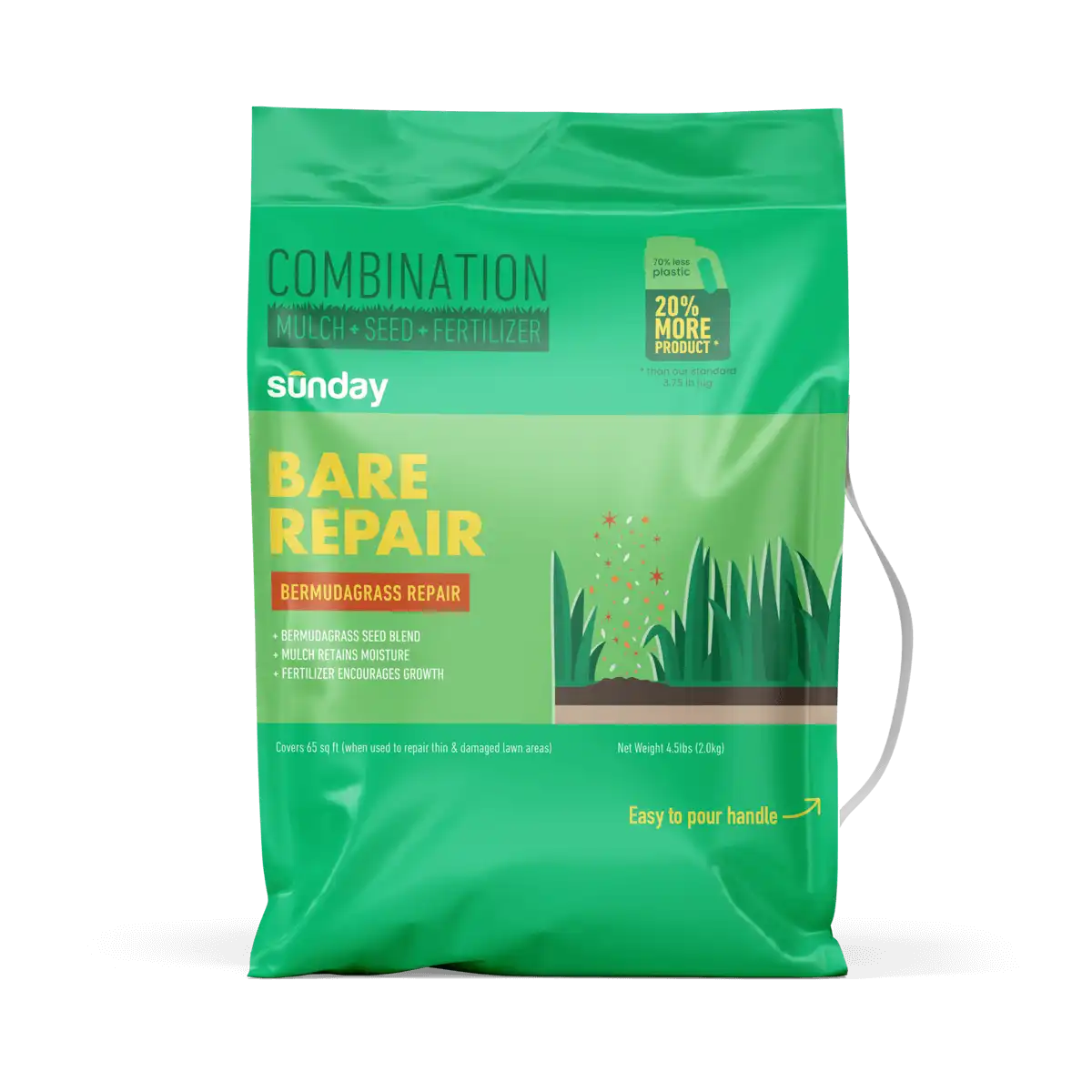 Bare Repair Common Bermudagrass | Lawn Patch Kit | 3-in-1 Repair