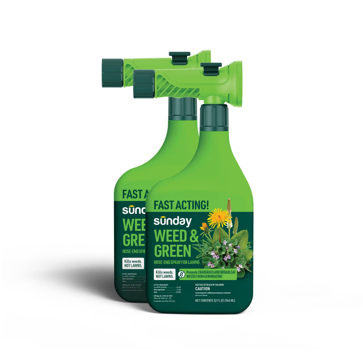 Weed & Green Pre-emergent and Post-Emergent Weed Killer (2-Pack)