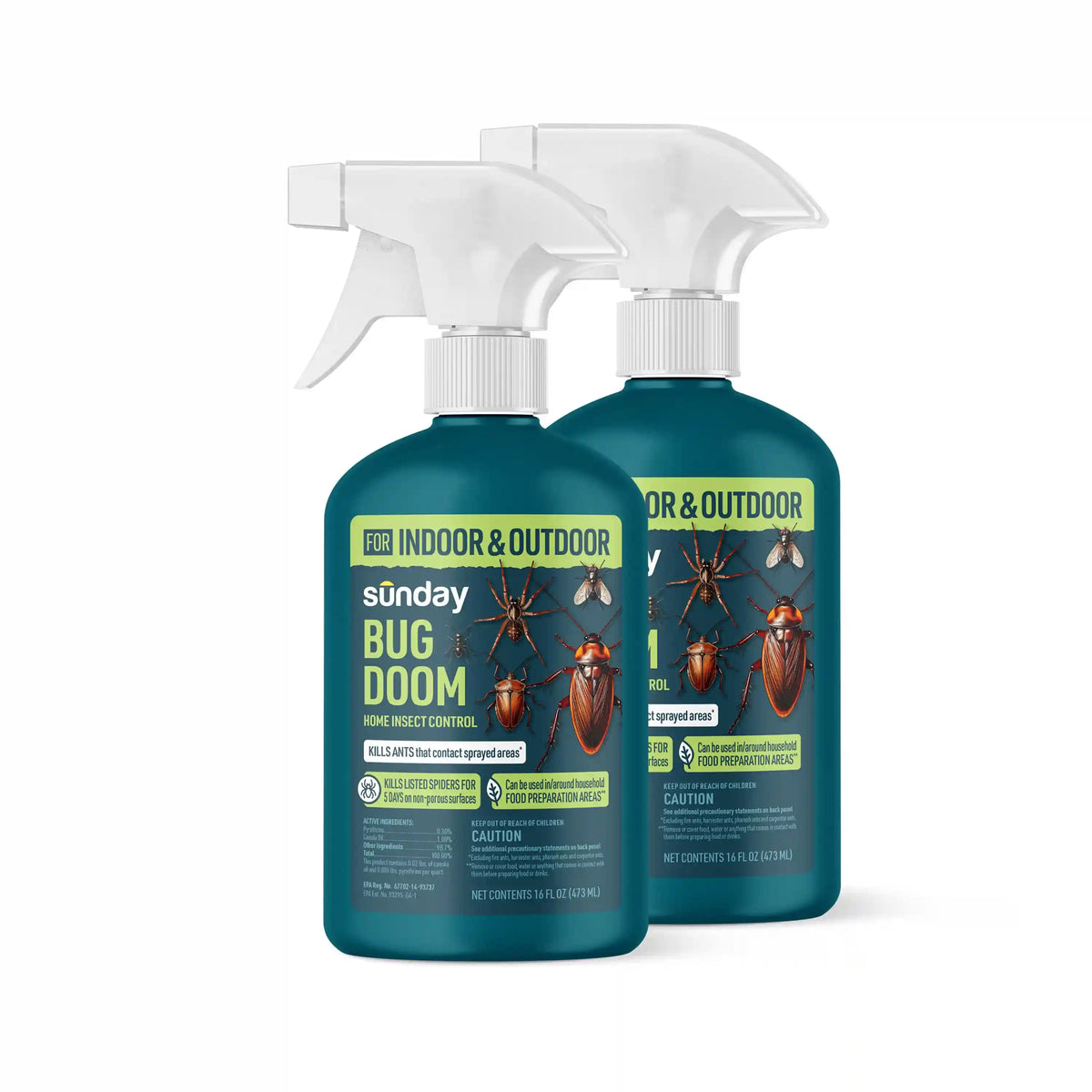 Bug Doom Indoor Insect Control Spray, 16 oz (2-pack)