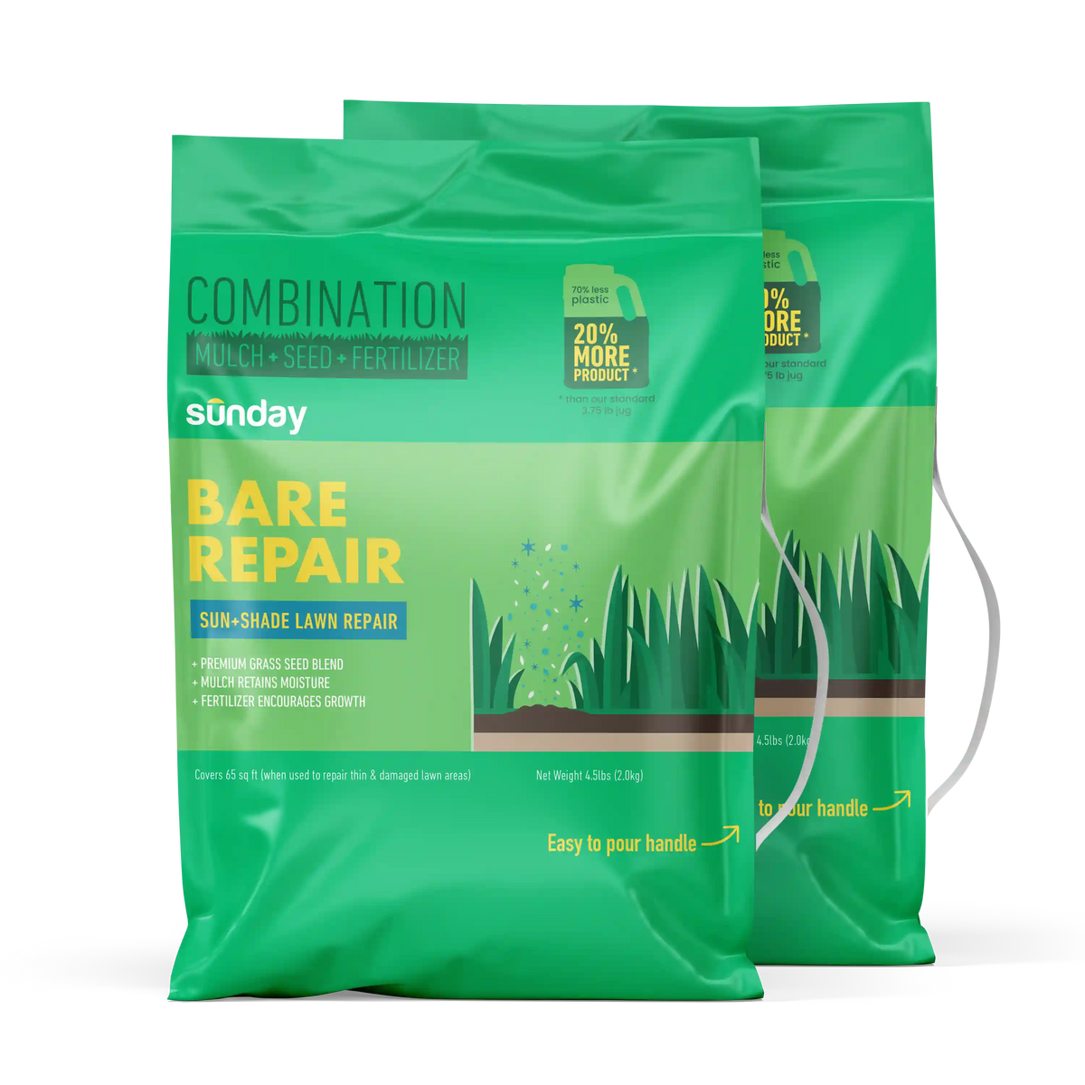 Bare Repair Sun + Shade Lawn Treatment + Grass Seed (2-pack)